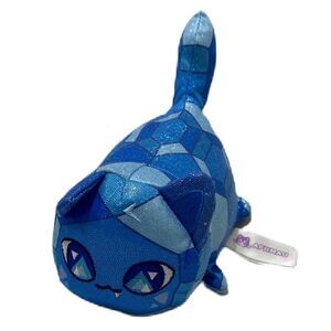 Aphmau Plush Cat Blue 2023 Blujay Studios and Bonkers Toys 6.5 X 3.5 Inch